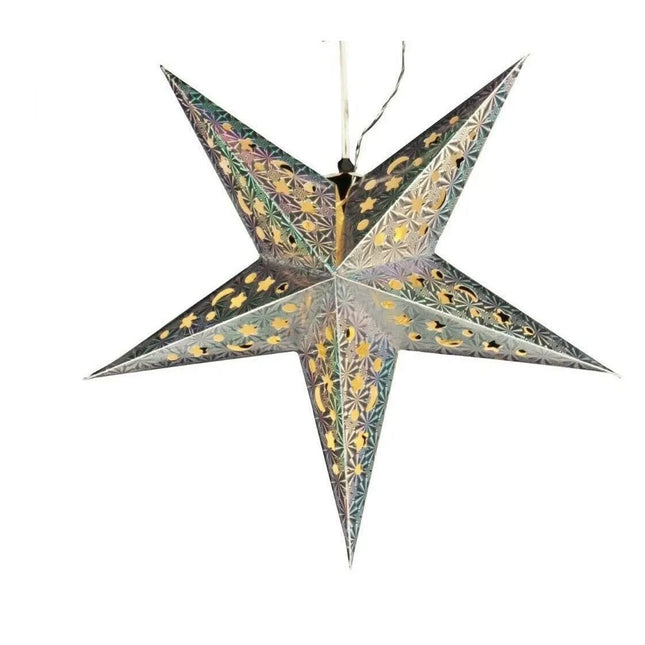 Weihnachtsstern Ø 43 cm Papier - Stern LED Weihnachtsbeleuchtung deko Silber (Weihnachststern) kaufen bei Linkreich – Jetzt entdecken!