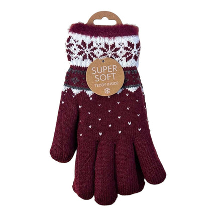Winter Damen Handschuhe Schneeflocke » günstige Fingerhandschuhe » Winterhandschuhe » Strickhandschuhe One Size