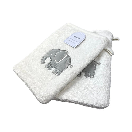2er Pack Baby Waschhandschuhe » Set 2 Kinder Waschlappen Frottee » 21 x 15 cm reine Baumwolle » Wasch Handschuhe