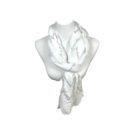 Sommer Damen Schal » Zick Zack Muster » leichter Sommerschal 180 x 70 cm » Halstuch mit glänzendem Zickzack Aufdruck » Damenschal weich & dünn