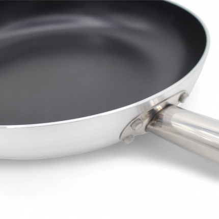 Weissberg Bratpfanne 28 cm Antihaftbeschichtet Induktions geeignet Gastro Serie Edelstahlgriff