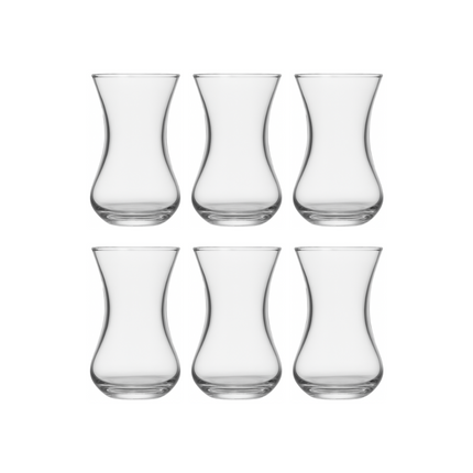 Weissberg Sena Teeglas Set 6 teilig tuerkische Cayglaeser 140ml durchsichtig