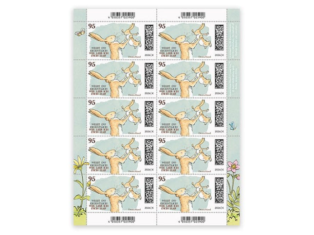 SEO. Weißt du eigentlich, wie lieb ich dich hab?, Briefmarke zu 0,95 €, 10er - Bogen - Linkreich