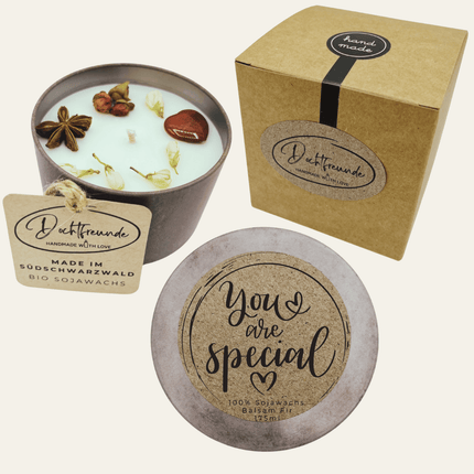 Wertschätzende Duftkerze „You are Special“ – Einzigartiges personalisierbares Geschenk für ganz besondere Menschen - Handgemacht (Duftkerze) kaufen bei Linkreich – Jetzt entdecken!
