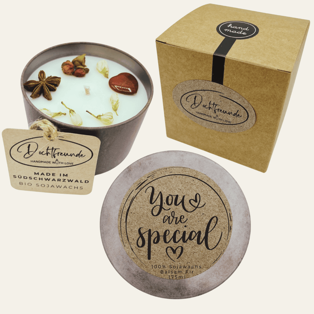 Wertschätzende Duftkerze „You are Special“ – Einzigartiges personalisierbares Geschenk für ganz besondere Menschen - Handgemacht (Duftkerze) kaufen bei Linkreich – Jetzt entdecken!