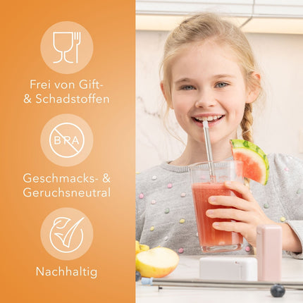 Wiederverwendbare Strohhalme aus Edelstahl & Silikon Trinkhalme Blau Weiß - 2er Set (Strohhalme) kaufen bei Linkreich – Jetzt entdecken!