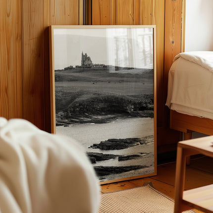 Classiebawn Castle Print – Black and White Irish Coastal Wall Art