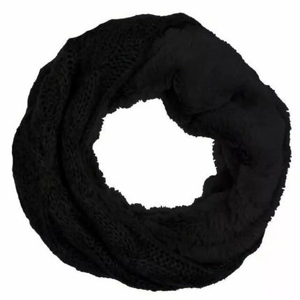 Winter Damen Loop Schal » Loopschal mit Wendemöglichkeit » Strickschal mit Fell » Damenschal warm und flauschig