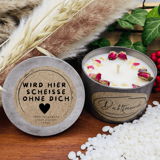 Wird hier Scheiße ohne dich - ABSCHIEDSGESCHENK Personalisierbare PREMIUM Duftkerze - handgemacht aus dem Südschwarzwald - ARBEITSKOLLEGIN (Duftkerze) kaufen bei Linkreich – Jetzt entdecken!