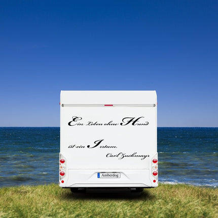 SEO. Wohnmobil Aufkleber: Ein Leben ohne Hund ist ein Irrtum - 100x65cm Linkreich