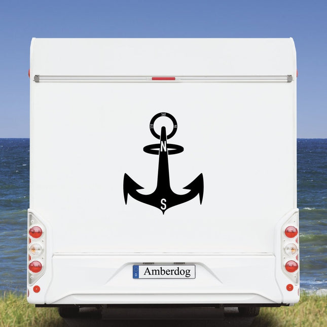 SEO. Wohnmobil Wohnwagen Aufkleber Anker - 30x20cm Linkreich