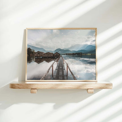 Kochelsee Boathouses Print – Bavarian Lake Landscape Photography