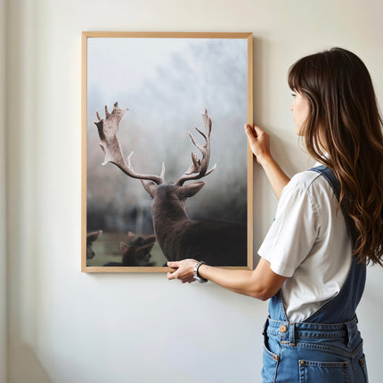 Bavarian Deer Print – Stag Wall Art from the Alps