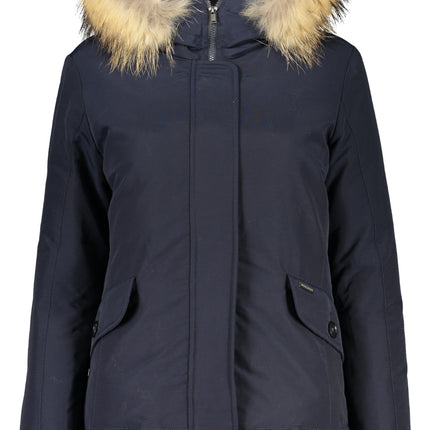 WOOLRICH Damenjacke schwarz – Kapuze mit abnehmbarem Fell für Herbst/Winter