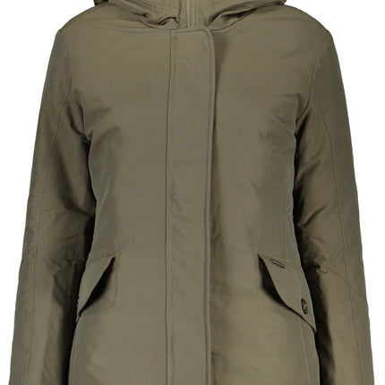 WOOLRICH Damenjacke grün – Warme Outdoor-Jacke für Herbst/Winter mit Kapuze