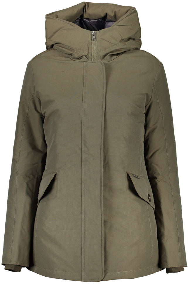 WOOLRICH Damenjacke grün – Warme Outdoor-Jacke für Herbst/Winter mit Kapuze