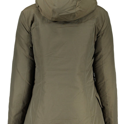 WOOLRICH Damenjacke grün – Warme Outdoor-Jacke für Herbst/Winter mit Kapuze