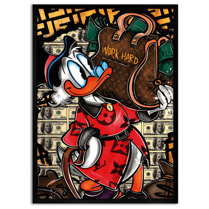Work Hard Dagobert - Leinwandbild Pop Art / Motivation (Canvas) kaufen bei Linkreich – Jetzt entdecken!