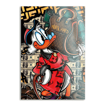 Work Hard Dagobert - Leinwandbild Pop Art / Motivation (Canvas) kaufen bei Linkreich – Jetzt entdecken!