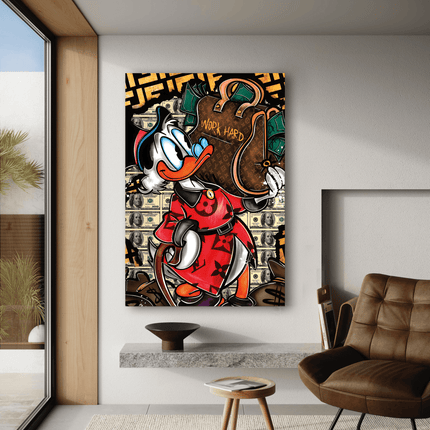 Work Hard Dagobert - Leinwandbild Pop Art / Motivation (Canvas) kaufen bei Linkreich – Jetzt entdecken!