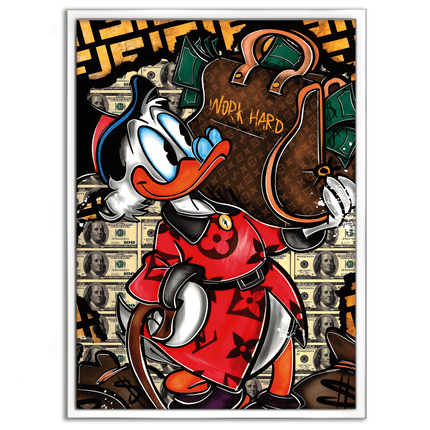 Work Hard Dagobert - Leinwandbild Pop Art / Motivation (Canvas) kaufen bei Linkreich – Jetzt entdecken!