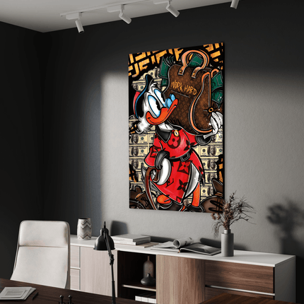 Work Hard Dagobert - Leinwandbild Pop Art / Motivation (Canvas) kaufen bei Linkreich – Jetzt entdecken!