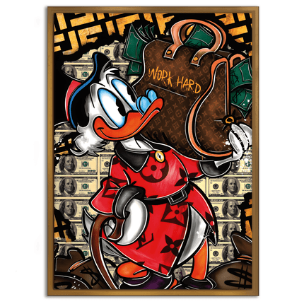 Work Hard Dagobert - Leinwandbild Pop Art / Motivation (Canvas) kaufen bei Linkreich – Jetzt entdecken!