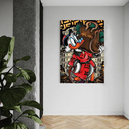 Work Hard Dagobert - Leinwandbild Pop Art / Motivation (Canvas) kaufen bei Linkreich – Jetzt entdecken!