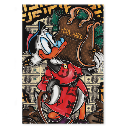 Work Hard Dagobert - Leinwandbild Pop Art / Motivation (Canvas) kaufen bei Linkreich – Jetzt entdecken!
