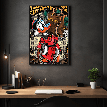 Work Hard Dagobert - Leinwandbild Pop Art / Motivation (Canvas) kaufen bei Linkreich – Jetzt entdecken!