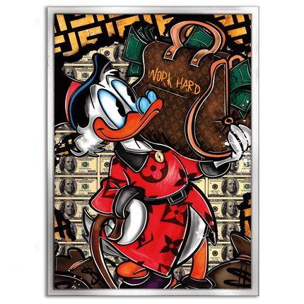 Work Hard Dagobert - Leinwandbild Pop Art / Motivation (Canvas) kaufen bei Linkreich – Jetzt entdecken!