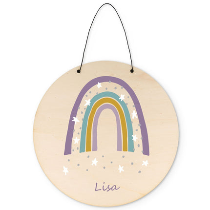 SEO. Wunderschönes Türschild mit Namen - Regenbogen - für Kinderzimmer - Mädchen Linkreich