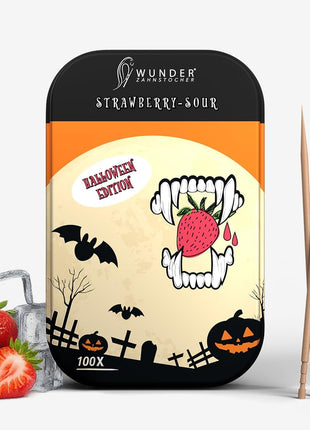 Wunderzahnstocher – 100 Aromatisierte Zahnstocher - Strawberry Sour Halloween Edition Linkreich