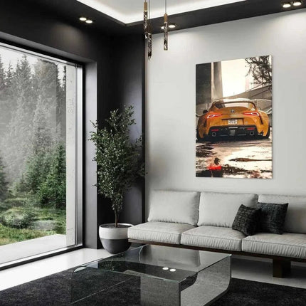 Yellow Supra - Auto Leinwandbild (Canvas) kaufen bei Linkreich – Jetzt entdecken!