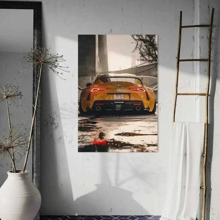 Yellow Supra - Auto Leinwandbild (Canvas) kaufen bei Linkreich – Jetzt entdecken!