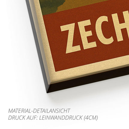 SEO. Zeche Sterkrade Oberhausen – Retro Poster im 70er - Look - Leinwand (4 cm) Linkreich