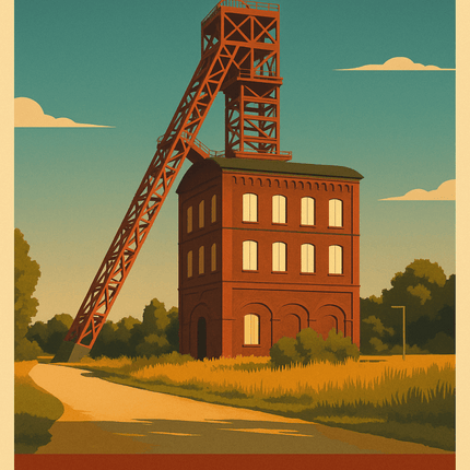 SEO. Zeche Sterkrade Oberhausen – Retro Poster im 70er - Look - Poster (230 g/m²) Linkreich