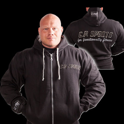 SEO. Zip - Hoodie - Unisex - Schwarz / Weiß - C.P. Sports - S15 - Schwarz Linkreich