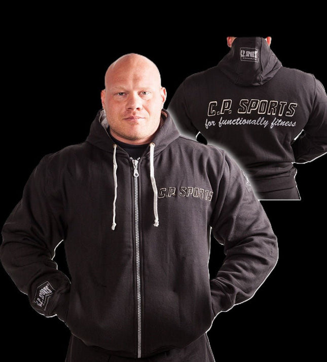 SEO. Zip - Hoodie - Unisex - Schwarz / Weiß - C.P. Sports - S15 - Schwarz Linkreich