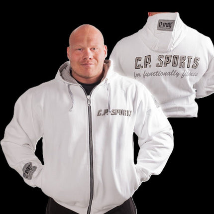 SEO. Zip - Hoodie - Unisex - Schwarz / Weiß - C.P. Sports - S15 - Weiß Linkreich