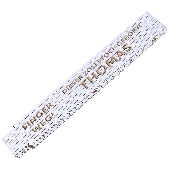 SEO. Zollstock 2 Meter mit Gravur - Finger Weg! - Personalisiert mit Namen - Gravur Linkreich