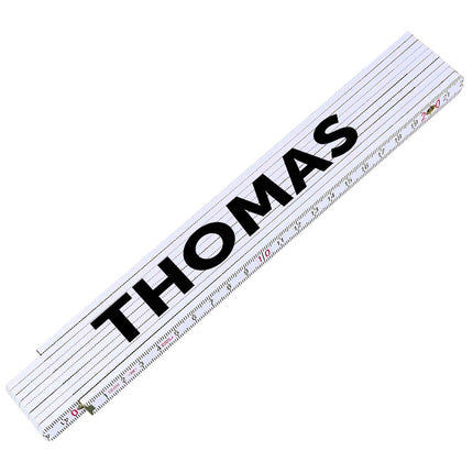 SEO. Zollstock 2 Meter mit Gravur oder Druck - Wunschname - Personalisiert mit Namen - UV Druck Linkreich
