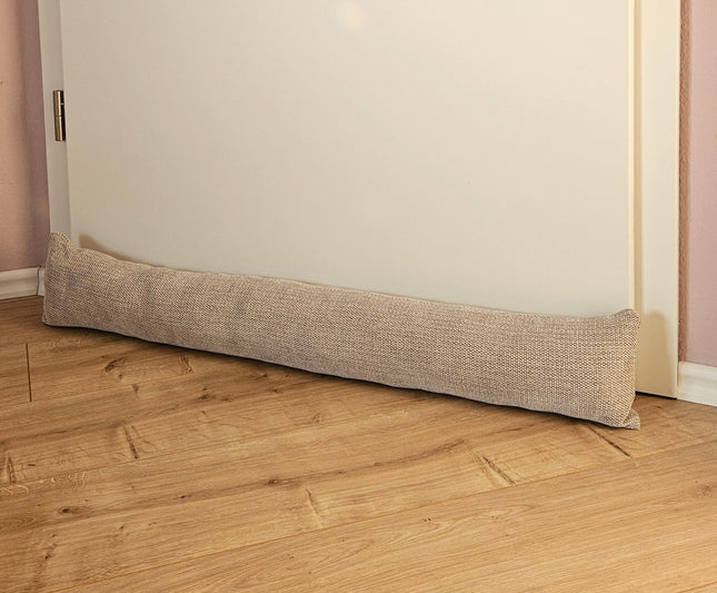 SEO. Zugluftstopper Türdichtung Türwindstopper Türen und Fenster Stoff grau creme beige 90 cm - Beige Linkreich