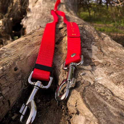 Doppelleine TECHTELMECHTEL aus BioThane® oder POP-Band - mit Edelstahlkomponenten - kein Verheddern